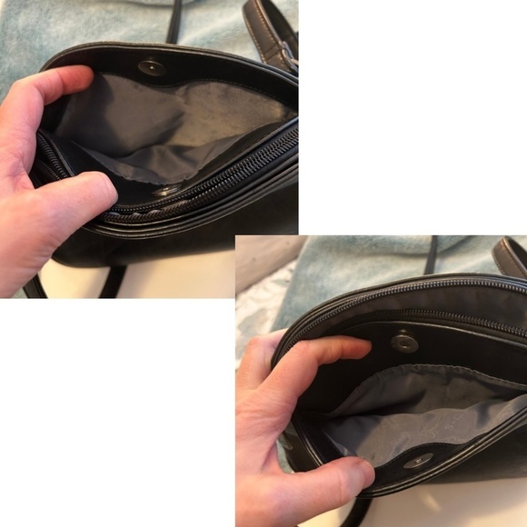 S-Q Vegan Crossbody Bag with Structured Curved Bottom Black - Picture 11 of 16